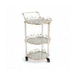 3 Tier Mirror Trolley Gold