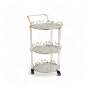 3 Tier Mirror Trolley Gold