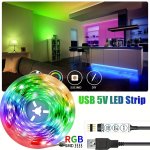 USB Powered Rgb LED Strip Lights With 3-KEY Control - Multi-color Adjustable Ambient Lighting For Room Decoration Perfect For Ne