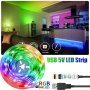 USB Powered Rgb LED Strip Lights With 3-KEY Control - Multi-color Adjustable Ambient Lighting For Room Decoration Perfect For New Year Christmas Prom Space-themed