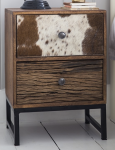Four Corners Wood And Leather Pedestal PED01