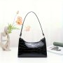 Chic Crocodile-embossed Shoulder Bag With Glitter Accent - Fashionable Underarm Handbag For Women Durable Faux Leather With Secure Zip Closure