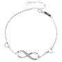 S925 Sterling Silver FIGURE-8 Heart Link Bracelet Adjustable 18+4CM