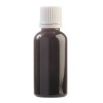 30ML Black Glass Bottle With Slow Flow Dropper Cap - White