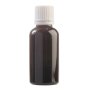 30ML Black Glass Bottle With Slow Flow Dropper Cap - White