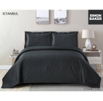 Simon Baker - Istanbul Quilted Bedspread - Charcoal Various Sizes - Super King - 320CM X 270CM + 2 Pillowcases 50CM X 70CM +