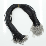 10PCS Handmade Faux Leather Adjustable Braided Rope Necklaces Pendant Charms Findings Lobster Clasp String Cord