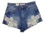 Lace Roses Ladies High Waist Petite Denim Shorts