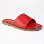 One Band Flat Push In Sandal - Red - 8