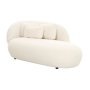 Zivah Velvet Day Bed Chaise Sofa - Cream