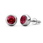 DESTINY Moon January garnet Birthstone Earrings With Swarovski Crystals In A Macaroon Case