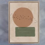 Elements 1 Art Print - A1 Framed Canvas With Natural Wood Frame