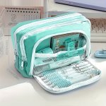1PC Stationery Bag Pencil Case Large Capacity Pencil Case Handheld Pencil Case Stationery Box Cosmetics Portable Gifts Suitable