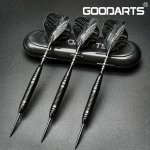 Pure Black Dart Metal Tip Set - 3PCS Professional 22 Metal Tip Darts Business Gift Comes With Plastic Case 3 Plastic Replacement