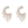 Goldair Gold Diamante Fan Stud Earrings