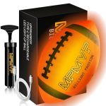 Cadyaw Light Up Football For Boys 8-12 Rechargeable Glow Football Official Size 9 Great For Graduation Gifts Outdoor Yard Games