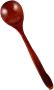 Wooden Soup Spoons And Seasoning Ladles Small Size Dark Red Lacquered