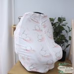 Car Seat Cover Long Eared White Bunny Patchwork