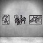 3 Piece Horses In Frames - Matt Gold / L 1500 X H 580MM