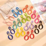 Chic Acrylic Summer Beach Earrings - Colorful Hollow-out Design Stainless Steel Posts Perfect For Everyday & Party Wear