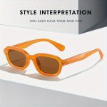 Classic Cool Y2K Small Rectangle Thick Frame Glasses For Men Women Outdoor Party Vacation Travel Driving Supplies Photo Props