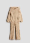 2 Piece Hoodie And Leggings Set - Beige