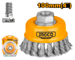 Brush W cup Twis+nut 100 M14X2
