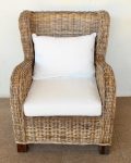 Rattan Wingback Chair With Cushions – 110X85X90CM
