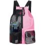 Wandf Swim Bag Mesh Drawstring Backpack With Wet Pocket Beach Backpack For Swimming Gym And Workout Gear Pink