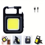 Ultra-bright MINI LED Flashlight - USB Rechargeable Portable Keychain Light With Corkscrew & Magnetic Base For Camping Hiking & 