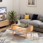 Eleonor Glass & Wood Coffee Table