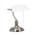 Bankers Metal And Glass Table Lamp Gold Chrome - Green