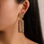 1 Pair Of Dangle Earrings Sparkling Geometry Design Golden Or Silvery Make Your Call Match Daily Outfits Party Accessories