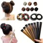 1PC 7 Colors Hair Bun Maker French Twist Hair Fold Wrap Snap - Ballet Bun For Women And Kids Ideal Choice For Gifts