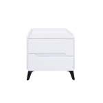 Marble Top 2 Drawer Nightstand White