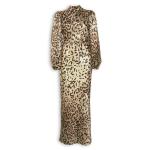 Animal Print Satin Poet Dress