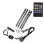 Rgb Car Atmosphere Strip Light With Wireless Remote Control 12 X 4 LED