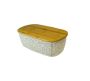 2 In 1 Bamboo Bread Bin And Wooden Cutting Board-white Sprinkle Design