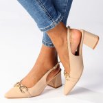 Madison Palmer Block Heel - Nude - 8