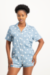 Peyton Printed Satin Sleep Set - S