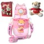 Children's Gift Set: 600ML Bear Water Bottle & Crossbody Strap With Teddy Bear Toy