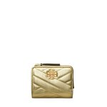 Kira Chevron Metallic Bi-fold Wallet -gold
