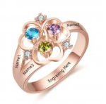 N2023 - Personalized Rose Gold Over 925 Sterling Silver Cz Ring