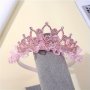 Fashionable Princess Hair Accessories Deep And Light Pink Lace Water Diamond Headbands Girl's Hair Hoops
