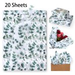 20 Sheets Large Eucalyptus Tissue Wrapping Paper 50.8CM X 71.12CM - Perfect For Party Decor Birthday & Wedding Gifts Flower Bouq