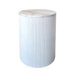 Fluted Marble Storage Side Table