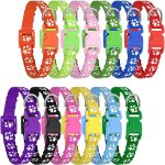 Chenkaiyang 12 Pack Puppy Collars For Litter Adjustable Puppy Id Collars Soft Nylon Whelping Collars For Newborn Litter Pets