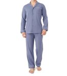 David Archy Mens Pajamas Set Soft Cotton Notched Collar Pajamas For Men Long Sleeve Mens Sleepwear With Pockets & Front Fly L Du