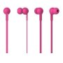 In-ear Earphone + Microphone Hot Pink 1.2M With 3.5MM Jack Plug