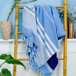 Multi Stripe Backed Fouta - Royal Blue
